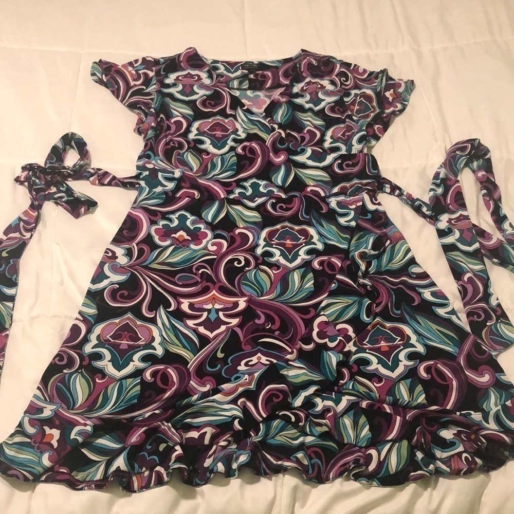 Nicole Miller ruffled dress with patterned design - Picture 1 of 7